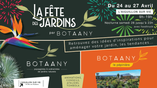 Evénement La Fête des Jardins BOTAANY La pépinière du 24 au 27 avril 2025 à L'Aiguillon sur vie