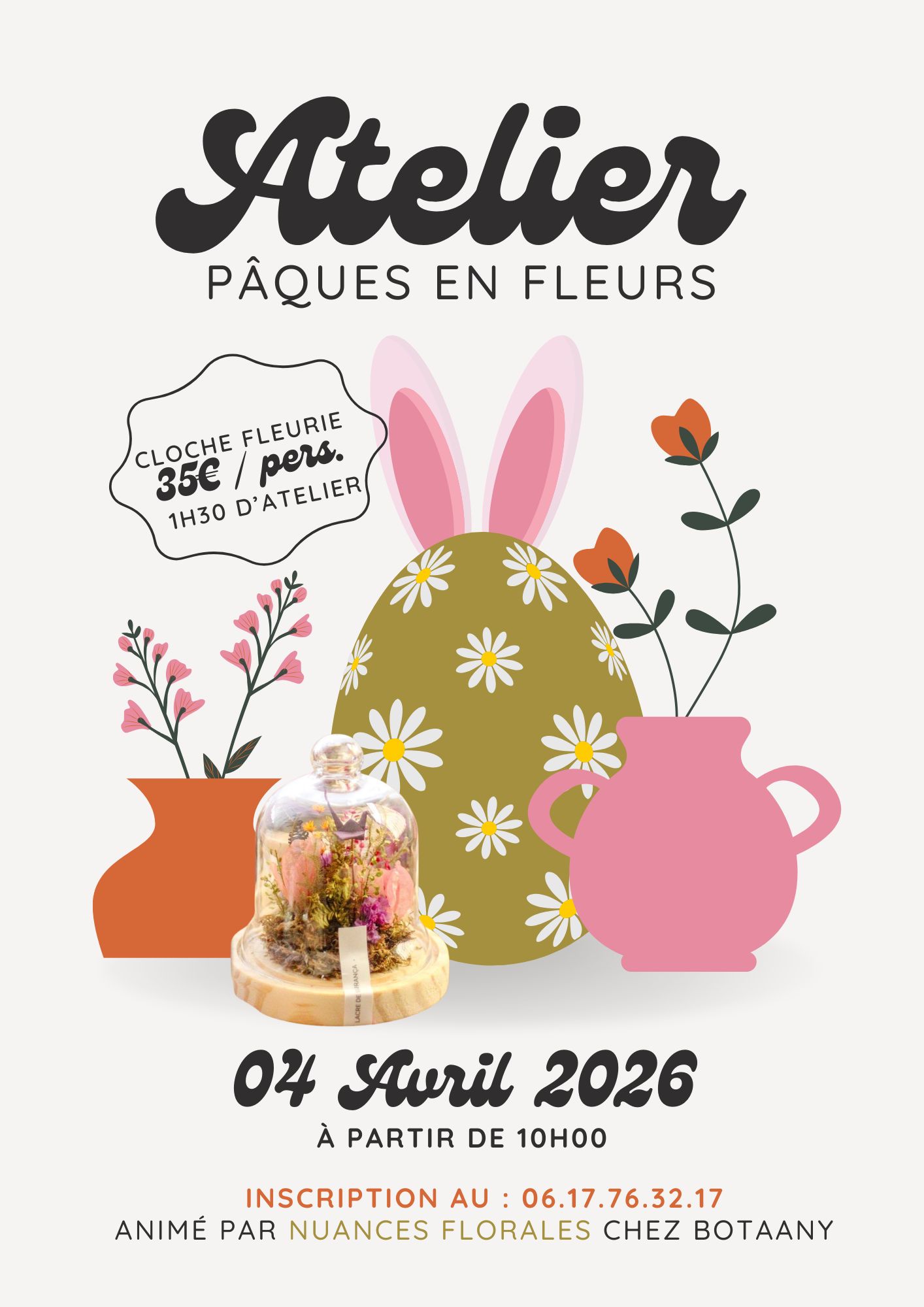 Atelier Pâques en fleurs le samedi 4 avril de 10h à 11h30 à BOTAANY